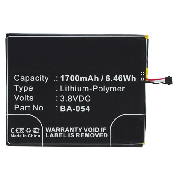 Batteries N Accessories BNA-WB-P3124 Cell Phone Battery - Li-Pol, 3.8V, 1700 mAh, Ultra High Capacity Battery - Replacement for AUX BA-054 Battery