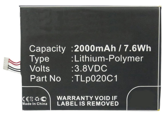 Batteries N Accessories BNA-WB-P3041 Cell Phone Battery - Li-Pol, 3.8V, 2000 mAh, Ultra High Capacity Battery - Replacement for Alcatel CAC2000012C2 Battery
