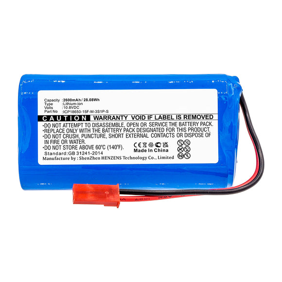 Batteries N Accessories BNA-WB-L15419 Vacuum Cleaner Battery - Li-ion, 10.8V, 2600mAh, Ultra High Capacity - Replacement for Medion ICP186500-15F-M-3S1P-S Battery
