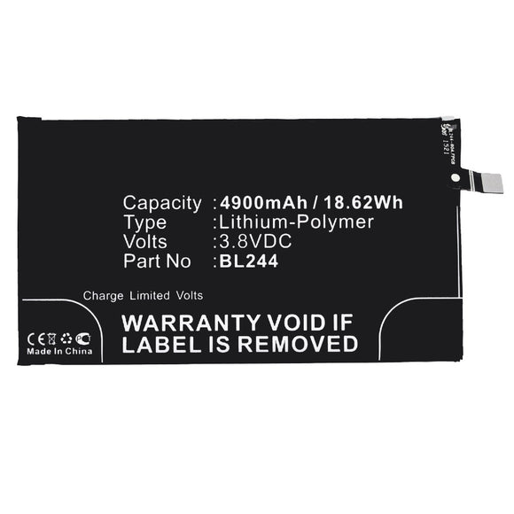 Batteries N Accessories BNA-WB-P3408 Cell Phone Battery - Li-Pol, 3.8V, 4900 mAh, Ultra High Capacity Battery - Replacement for Lenovo BL244 Battery