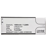 Batteries N Accessories BNA-WB-L8424 Cell Phone Battery - Li-ion, 3.8V, 1900mAh, Ultra High Capacity Battery - Replacement for Alcatel TLI019D7 Battery