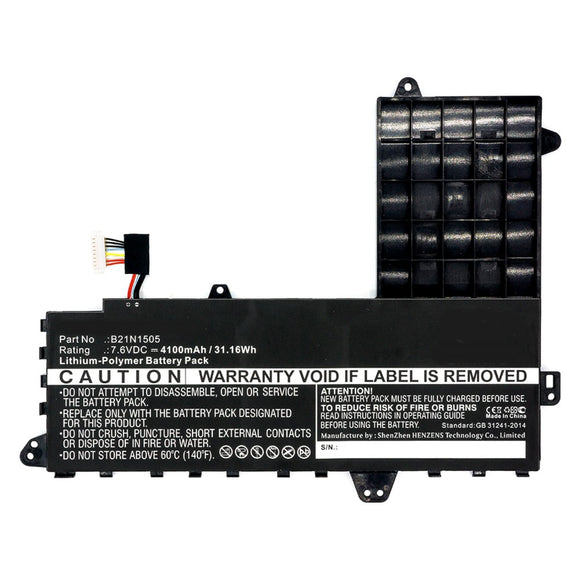 Batteries N Accessories BNA-WB-P10413 Laptop Battery - Li-Pol, 7.6V, 4100mAh, Ultra High Capacity - Replacement for Asus B21N1505 Battery