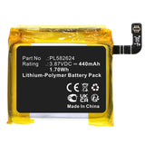 Batteries N Accessories BNA-WB-P18490 Smartwatch Battery - Li-Pol, 3.87V, 440mAh, Ultra High Capacity - Replacement for Amazfit PL582624 Battery