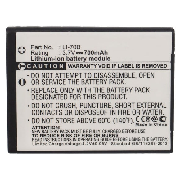 Batteries N Accessories BNA-WB-Li70B Digital Camera Battery - Li-Ion, 3.7V, 700 mAh, Ultra High Capacity Battery - Replacement for Olympus Li-70B Battery