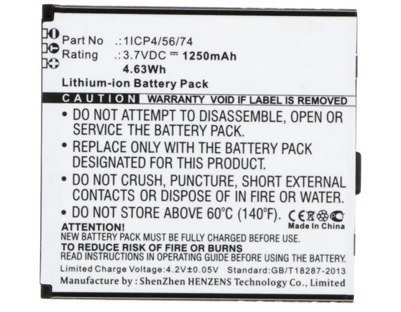 Batteries N Accessories BNA-WB-L3304 Cell Phone Battery - Li-Ion, 3.7V, 1250 mAh, Ultra High Capacity Battery - Replacement for GSmart 1ICP4/56/74 Battery