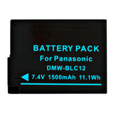 Batteries N Accessories BNA-WB-DMWBLC12 Digital Camera Battery - Li-Ion, 7.4V, 1500 mAh, Ultra High Capacity Battery - Replacement for Panasonic DMW-BLC12 Battery