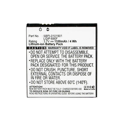 Batteries N Accessories BNA-WB-BLI 1174-1.1 Cell Phone Battery - Li-Ion, 3.7V, 1100 mAh, Ultra High Capacity Battery - Replacement for LG C900 Battery