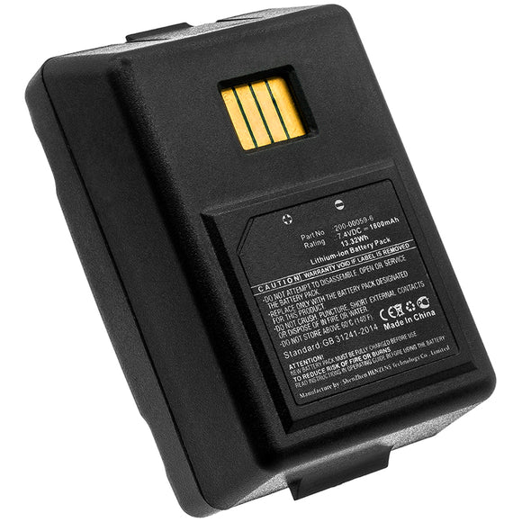 Batteries N Accessories BNA-WB-L11650 Barcode Scanner Battery - Li-ion, 7.4V, 1800mAh, Ultra High Capacity - Replacement for HandHeld 200-00059-6 Battery