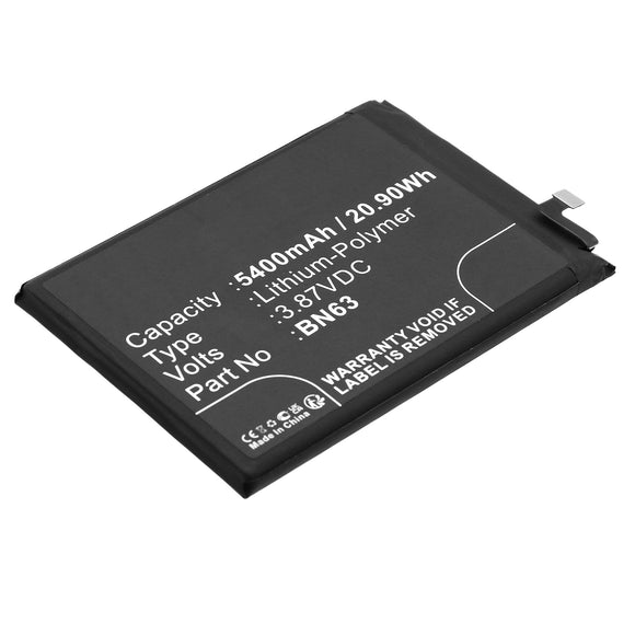 Batteries N Accessories BNA-WB-P18931 Cell Phone Battery - Li-Pol, 3.87V, 5400mAh, Ultra High Capacity - Replacement for Redmi BN63 Battery