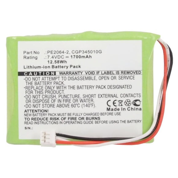 Batteries N Accessories BNA-WB-L13645 Player Battery - Li-ion, 7.4V, 1700mAh, Ultra High Capacity - Replacement for Q-Sonic PE2064-2 Battery