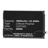 Batteries N Accessories BNA-WB-P17619 Cell Phone Battery - Li-Pol, 3.87V, 5800mAh, Ultra High Capacity - Replacement for Poco BN66 Battery