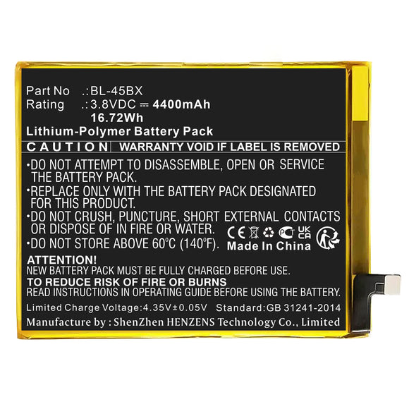 Batteries N Accessories BNA-WB-P17738 Cell Phone Battery - Li-Pol, 3.8V, 4400mAh, Ultra High Capacity - Replacement for Infinix BL-45BX Battery