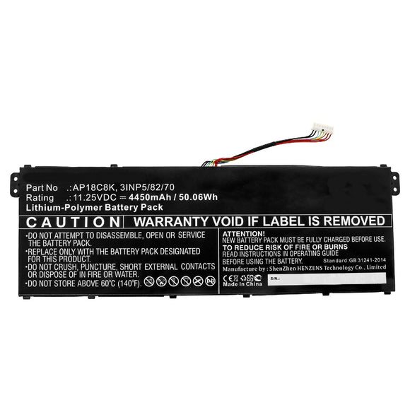Batteries N Accessories BNA-WB-P10359 Laptop Battery - Li-Pol, 11.25V, 4450mAh, Ultra High Capacity - Replacement for Acer AP18C8K Battery