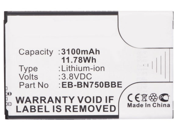 Batteries N Accessories BNA-WB-L3611 Cell Phone Battery - Li-Ion, 3.8V, 3100 mAh, Ultra High Capacity Battery - Replacement for Samsung EB-BN750BBC Battery