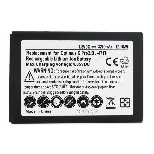 Batteries N Accessories BNA-WB-BLI-1387-3.2 Cell Phone Battery - Li-Ion, 3.8V, 3200 mAh, Ultra High Capacity Battery - Replacement for LG BL-47TH Battery