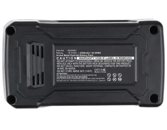 Batteries N Accessories BNA-WB-H6333 Power Tools Battery - Ni-MH, 18V, 2500 mAh, Ultra High Capacity Battery - Replacement for KOBALT 5667 Battery