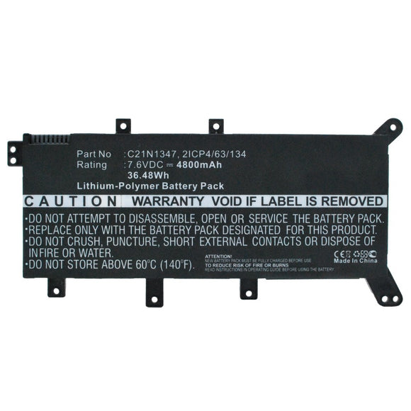 Batteries N Accessories BNA-WB-P10559 Laptop Battery - Li-Pol, 7.6V, 4800mAh, Ultra High Capacity - Replacement for Asus C21N1347 Battery