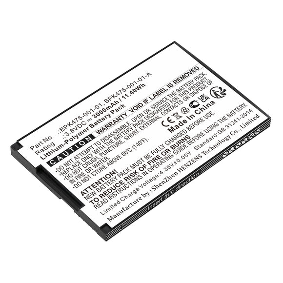 Batteries N Accessories BNA-WB-P18043 Credit Card Reader Battery - Li-Pol, 3.8V, 3000mAh, Ultra High Capacity - Replacement for VeriFone BPK475-001-01 Battery