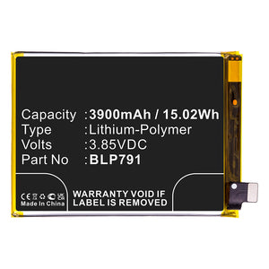 Batteries N Accessories BNA-WB-P16797 Cell Phone Battery - Li-Pol, 3.85V, 3900mAh, Ultra High Capacity - Replacement for OPPO BLP791 Battery