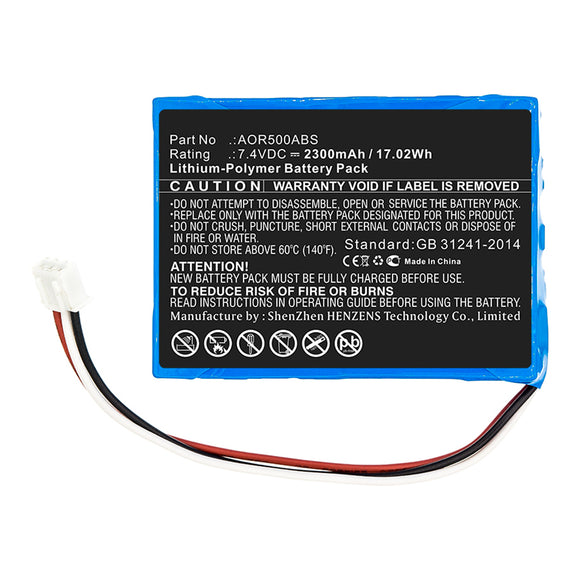 Batteries N Accessories BNA-WB-P13402 Equipment Battery - Li-Pol, 7.4V, 2300mAh, Ultra High Capacity - Replacement for Tribrer AOR500ABS Battery