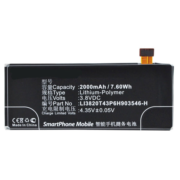Batteries N Accessories BNA-WB-P3115 Cell Phone Battery - Li-Pol, 3.8V, 2000 mAh, Ultra High Capacity Battery - Replacement for AT&T LI3720T43P6H903546 Battery
