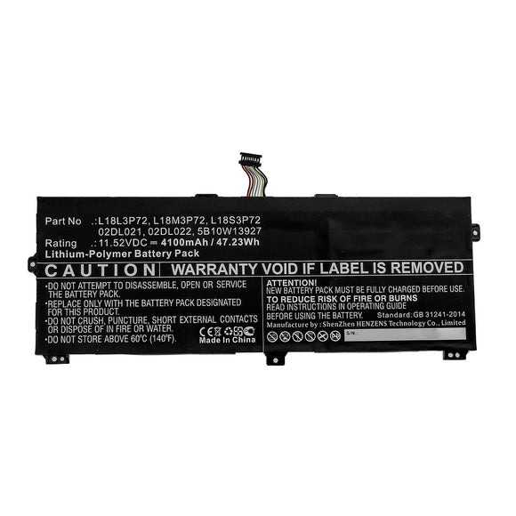 Batteries N Accessories BNA-WB-P12629 Laptop Battery - Li-Pol, 11.52V, 4100mAh, Ultra High Capacity - Replacement for Lenovo L18L3P72 Battery