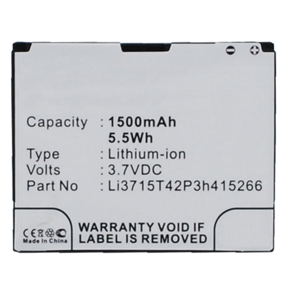 Batteries N Accessories BNA-WB-L4044 Cell Phone Battery - Li-ion, 3.7, 1500mAh, Ultra High Capacity Battery - Replacement for AT&T Li3715T42P3h415266 Battery