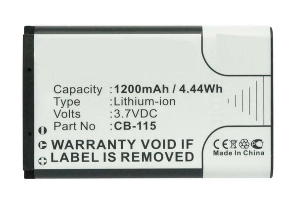 Batteries N Accessories BNA-WB-L3216 Cell Phone Battery - Li-Ion, 3.7V, 1200 mAh, Ultra High Capacity Battery - Replacement for CAT CB-115 Battery