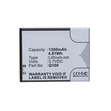 Batteries N Accessories BNA-WB-L11592 Cell Phone Battery - Li-ion, 3.7V, 1300mAh, Ultra High Capacity - Replacement for Green Orange Q100 Battery
