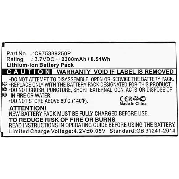 Batteries N Accessories BNA-WB-L8253 Cell Phone Battery - Li-ion, 3.7V, 2300mAh, Ultra High Capacity Battery - Replacement for Blu C975339250P Battery