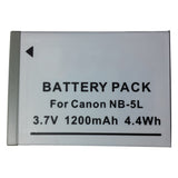 Batteries N Accessories BNA-WB-NB5L Digital Camera Battery - li-ion, 3.7V, 1200 mAh, Ultra High Capacity Battery - Replacement for Canon NB-5L Battery