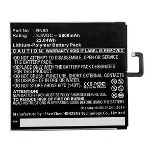Batteries N Accessories BNA-WB-P15406 Tablet Battery - Li-Pol, 3.8V, 5800mAh, Ultra High Capacity - Replacement for Xiaomi BN60 Battery