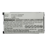 Batteries N Accessories BNA-WB-L15503 Cell Phone Battery - Li-ion, 3.7V, 650mAh, Ultra High Capacity - Replacement for Audiovox BTR-5500 Battery