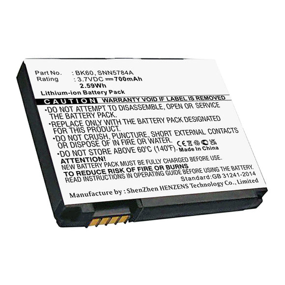 Batteries N Accessories BNA-WB-L16445 Cell Phone Battery - Li-ion, 3.7V, 700mAh, Ultra High Capacity - Replacement for Motorola BK60 Battery