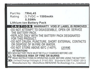 Batteries N Accessories BNA-WB-L3376 Cell Phone Battery - Li-Ion, 3.7V, 1500 mAh, Ultra High Capacity Battery - Replacement for KAZAM TR4L45 Battery