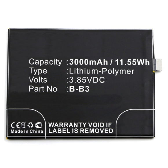 Batteries N Accessories BNA-WB-P9948 Cell Phone Battery - Li-Pol, 3.85V, 3000mAh, Ultra High Capacity - Replacement for BBK B-B3 Battery