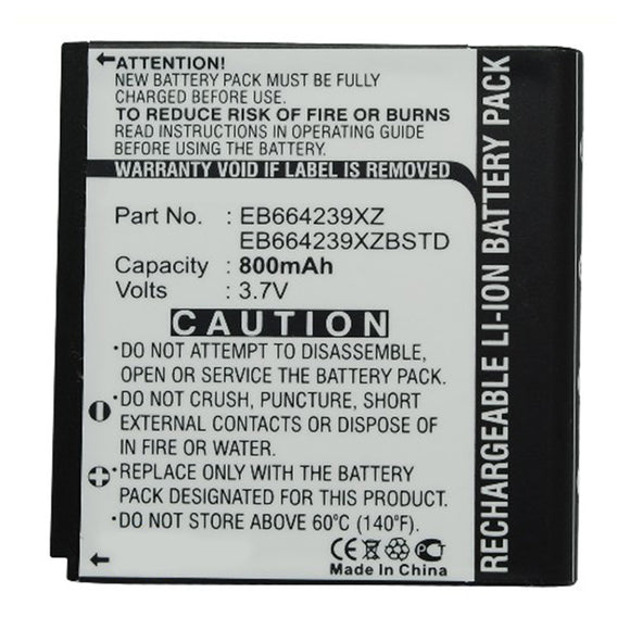 Batteries N Accessories BNA-WB-L13169 Cell Phone Battery - Li-ion, 3.7V, 800mAh, Ultra High Capacity - Replacement for Samsung EB664239XZ Battery