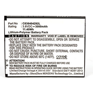 Batteries N Accessories BNA-WB-P3203 Cell Phone Battery - Li-Pol, 3.8V, 3000 mAh, Ultra High Capacity Battery - Replacement for Blu C836404292L Battery