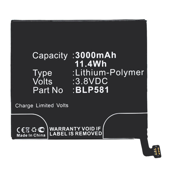 Batteries N Accessories BNA-WB-P3506 Cell Phone Battery - Li-Pol, 3.8V, 3000 mAh, Ultra High Capacity Battery - Replacement for OPPO BLP581 Battery