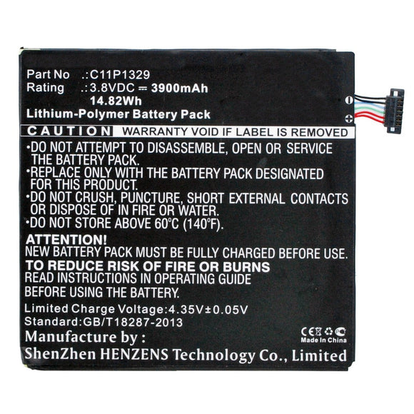 Batteries N Accessories BNA-WB-P11098 Tablet Battery - Li-Pol, 3.8V, 3900mAh, Ultra High Capacity - Replacement for Asus C11P1329 Battery