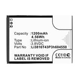 Batteries N Accessories BNA-WB-L14050 Cell Phone Battery - Li-ion, 3.8V, 1200mAh, Ultra High Capacity - Replacement for ZTE Li3715T42P3h604550 Battery