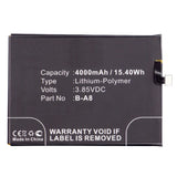 Batteries N Accessories BNA-WB-P9906 Cell Phone Battery - Li-Pol, 3.85V, 4000mAh, Ultra High Capacity - Replacement for BBK B-A8 Battery