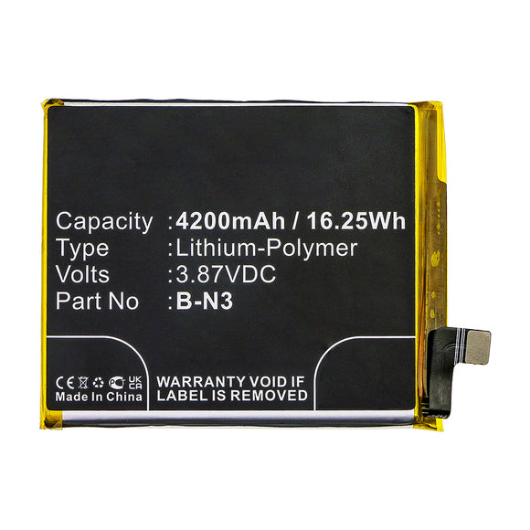 Batteries N Accessories BNA-WB-P15681 Cell Phone Battery - Li-Pol, 3.87V, 4200mAh, Ultra High Capacity - Replacement for VIVO B-N3 Battery