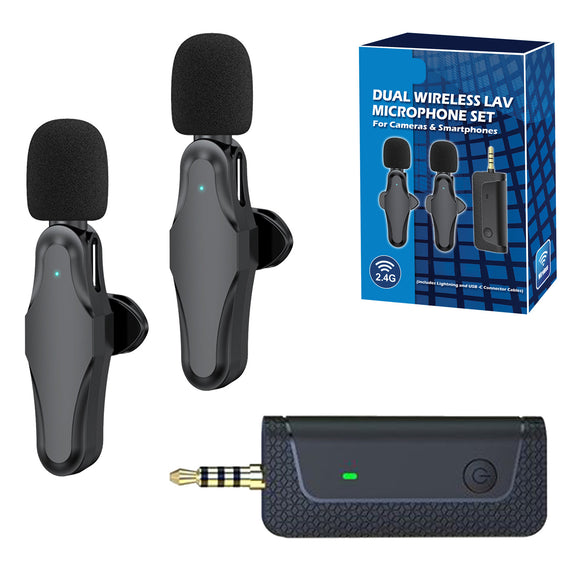 Batteries N Accessories BNA-WB-WM-35 2-Person Wireless Lavalier Microphone System for Cameras and Smartphones (2.4 GHz)