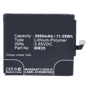 Batteries N Accessories BNA-WB-P3715 Cell Phone Battery - Li-Pol, 3.85V, 3000 mAh, Ultra High Capacity Battery - Replacement for Xiaomi BM35 Battery