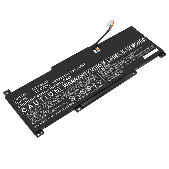 Batteries N Accessories BNA-WB-L17961 Laptop Battery - Li-Pol, 11.4V, 4500mAh, Ultra High Capacity - Replacement for MSI BTY-M491 Battery