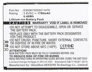 Batteries N Accessories BNA-WB-L3451 Cell Phone Battery - Li-Ion, 3.8V, 1700 mAh, Ultra High Capacity Battery - Replacement for Mobistel E500615050011476 Battery