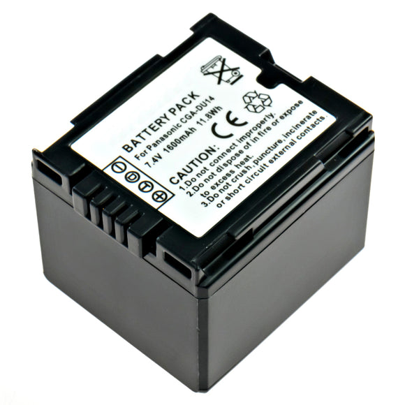 Batteries N Accessories BNA-WB-CGADU14 Camcorder Battery - li-ion, 7.4V, 1600 mAh, Ultra High Capacity Battery - Replacement for Panasonic CGA-DU14U Battery