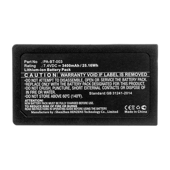 Batteries N Accessories BNA-WB-L15333 Printer Battery - Li-ion, 7.4V, 3400mAh, Ultra High Capacity - Replacement for Brother PA-BT-003 Battery