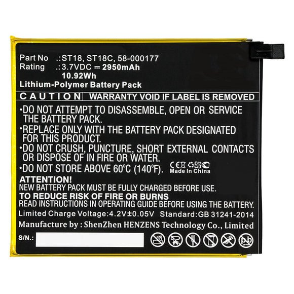 Batteries N Accessories BNA-WB-P9721 Tablet Battery - Li-Pol, 3.7V, 2950mAh, Ultra High Capacity - Replacement for Amazon MC-308594 Battery